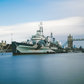 Photograph of hms belfast battleship on the river thames on southbank in the city of london